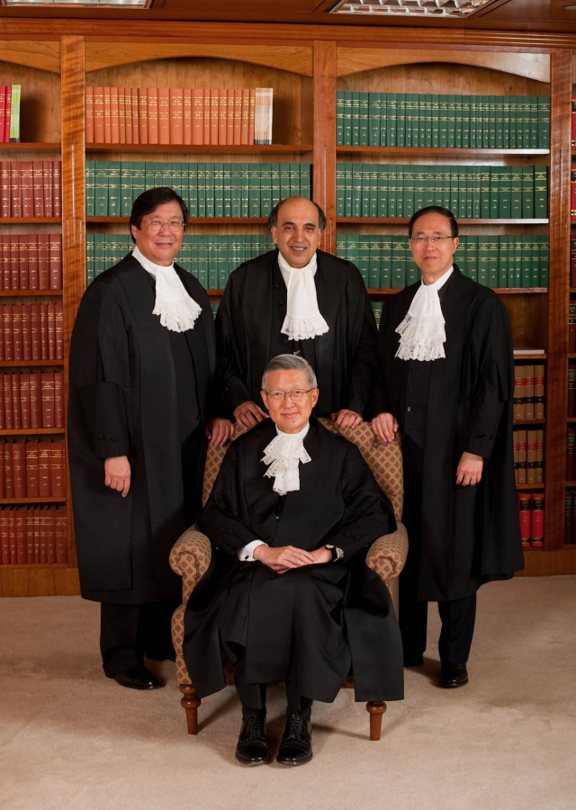 (Clockwise: The Honourable Mr Justice Roberto Alexandre Vieira RIBEIRO, The Honourable Mr Justice Syed Kemal Shah BOKHARY, The Honouable Mr Justiec Patrick CHAN Siu-Oi and The Honourable Mr Andrew LI Kwok-nang)